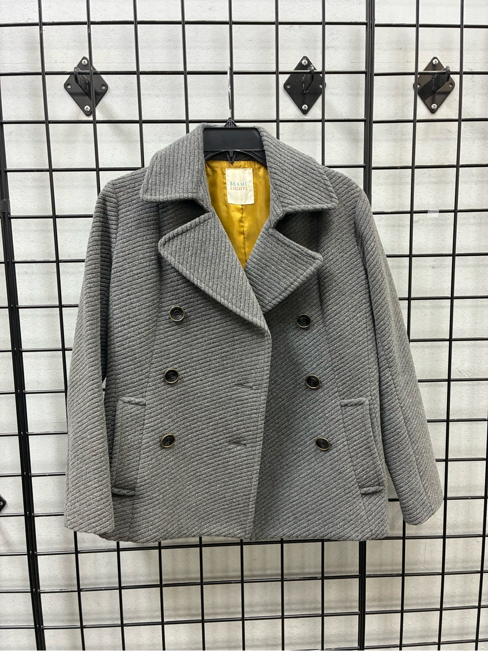 Beams Lights Car Pea Coat Wool and Angora Blend Sz 38 (us 6-8) double breasted